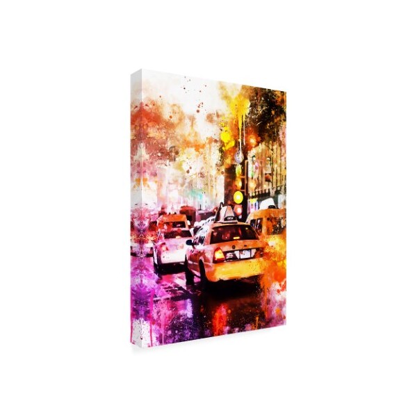 Philippe Hugonnard 'NYC Watercolor Collection - Taxis Night' Canvas Art,30x47